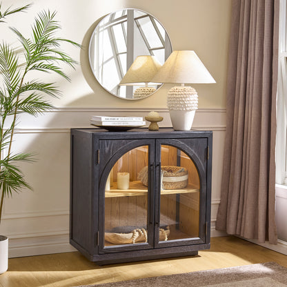 Alvar Arched 31.5″  Oak Storage Cabinet