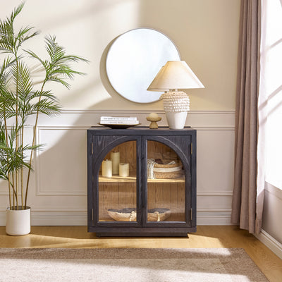 Alvar Arched 30" Oak Storage Cabinet