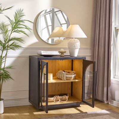 Alvar Arched 30" Oak Storage Cabinet