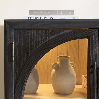 Alvar Arched 32″  Oak Storage Cabinet