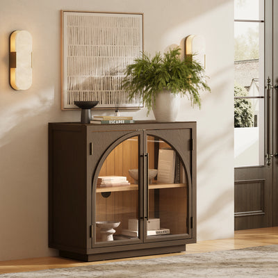 Alvar Arched 30" Oak Storage Cabinet