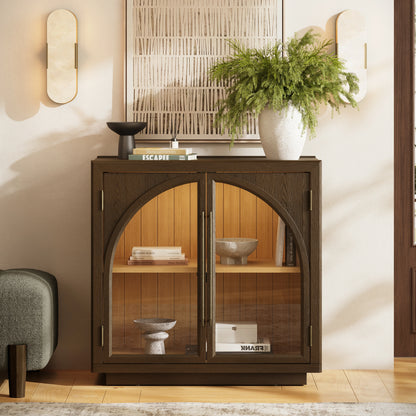 Alvar Arched 32″  Oak Storage Cabinet