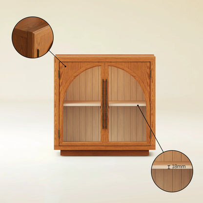 Alvar Arched 32″  Oak Storage Cabinet