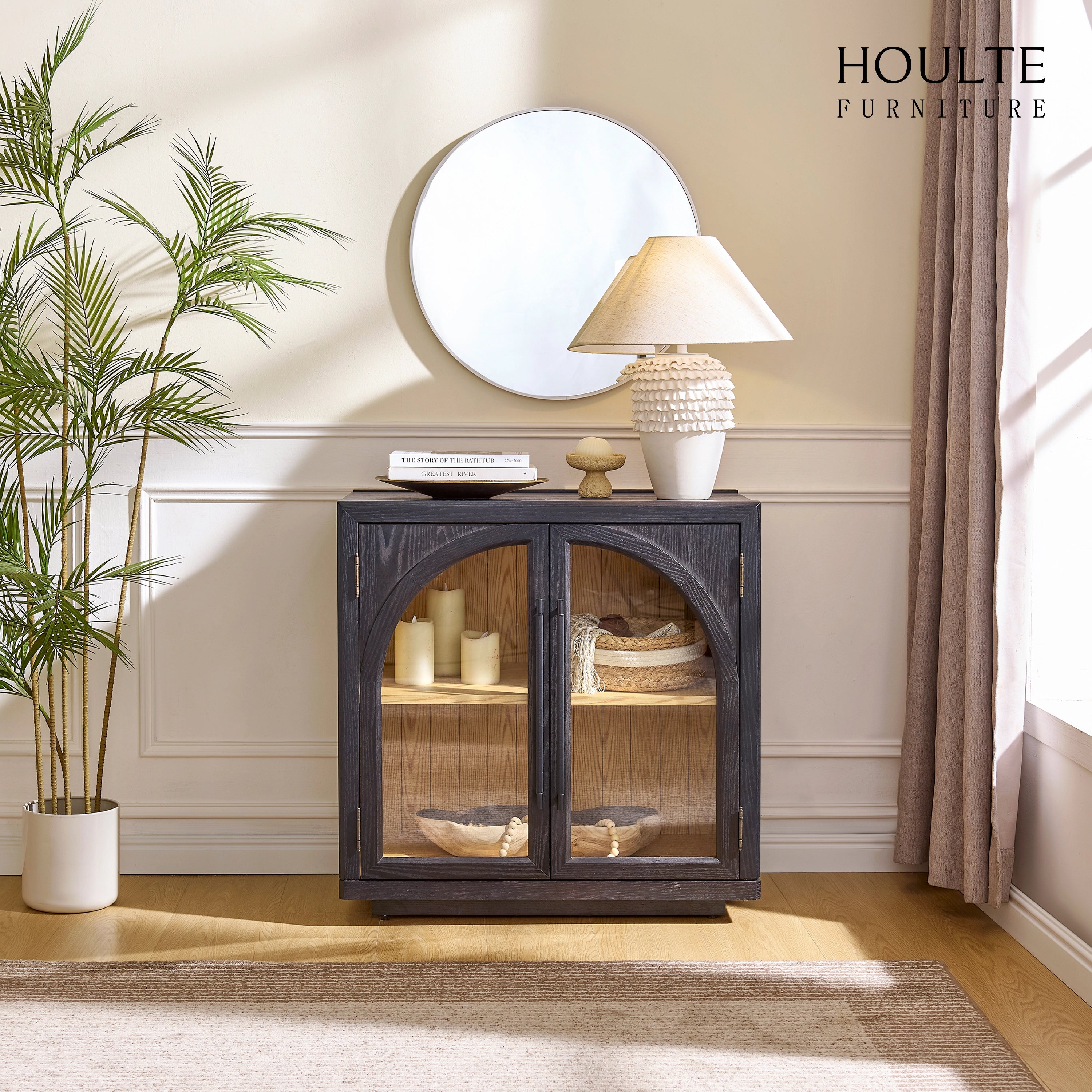 Alvar Arched 31.5″  Oak Storage Cabinet