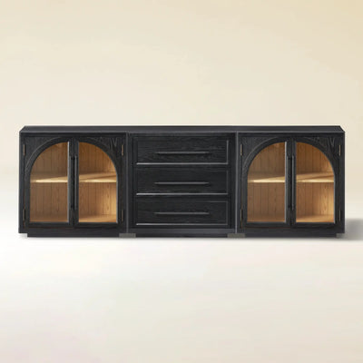 Alvar Arched 91″ Oak Modular Media Console(Set of 3)