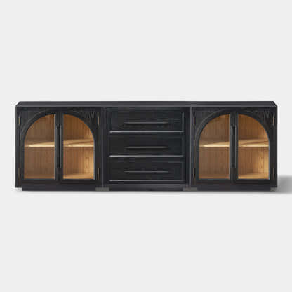 Alvar Arched 94.5″ Oak Modular Media Console(Set of 3)