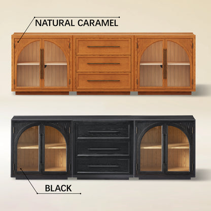 Alvar Arched 94.5″ Oak Modular Media Console(Set of 3)