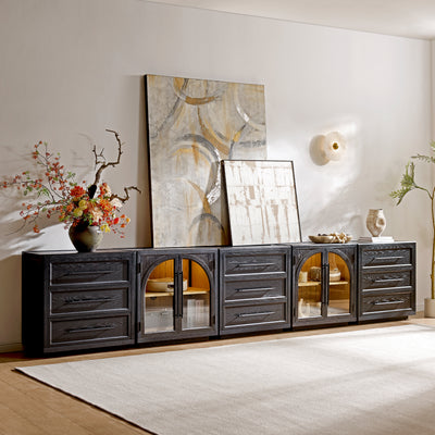 Alvar Arched 152" Oak Modular Media Console(Set of 5)