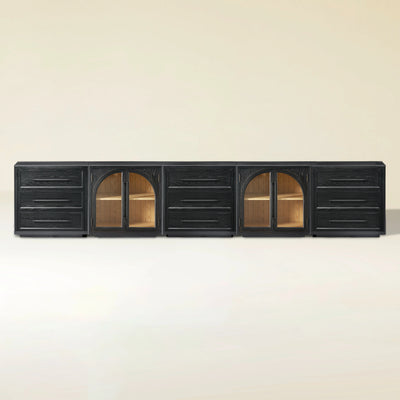 Alvar Arched 152" Oak Modular Media Console(Set of 5)