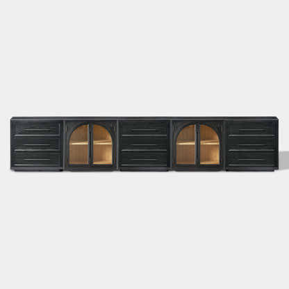 Alvar Arched 157.5″ Oak Modular Media Console(Set of 5)