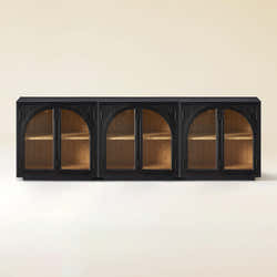 Alvar Arched 95″ Oak Media Console(Set of 3)