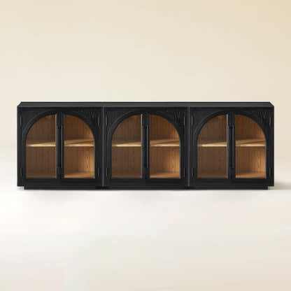 Alvar Arched 95″ Oak Media Console(Set of 3)