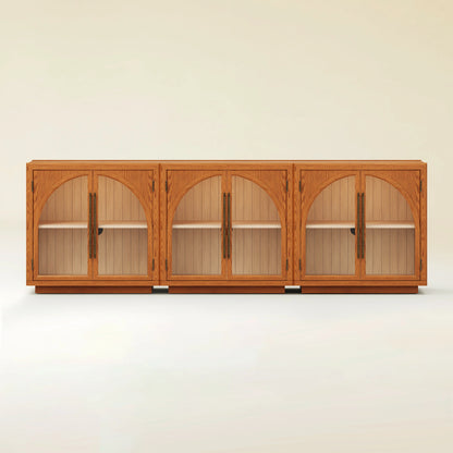 Alvar Arched 95″ Oak Media Console(Set of 3)