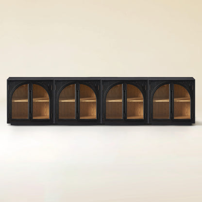 Alvar Arched 126″ Oak Media Console(Set of 4)