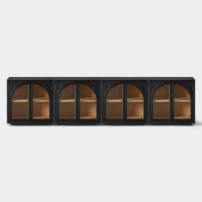 Alvar Arched 126″ Oak Media Console(Set of 4)