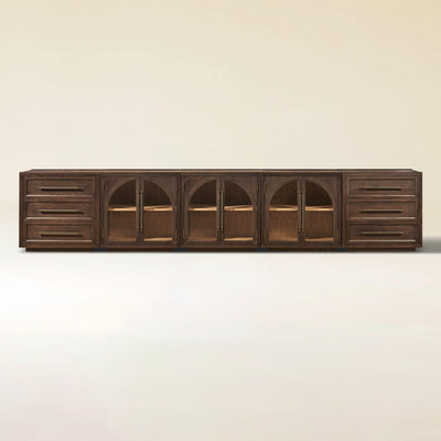 Alvar Arched 152" Oak Modular Media Console(Set of 5)