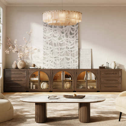 Alvar Arched 157.5″ Oak Modular Media Console(Set of 5)