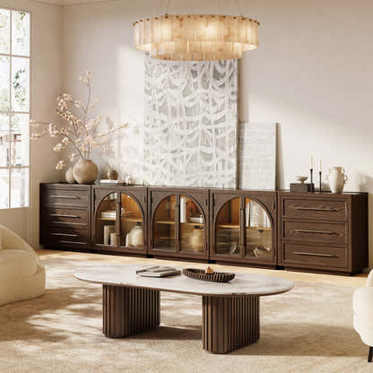Alvar Arched 157.5″ Oak Modular Media Console(Set of 5)