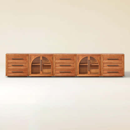 Alvar Arched 157.5″ Oak Modular Media Console(Set of 5)