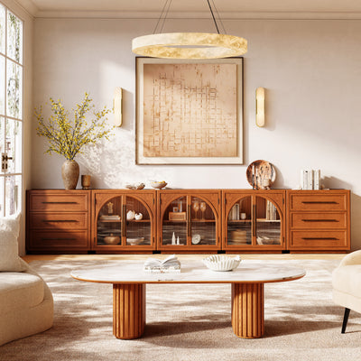 Alvar Arched 152" Oak Modular Media Console(Set of 5)