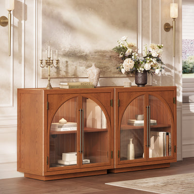Alvar Arched 61″ Oak Media Console(Set of 2)