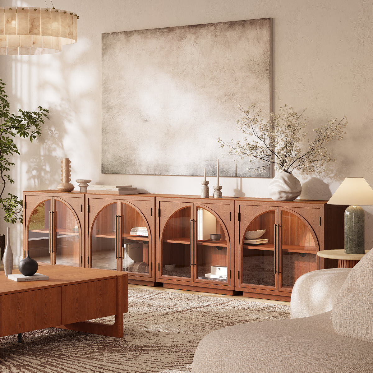 Alvar Arched 30" Oak Storage Cabinet