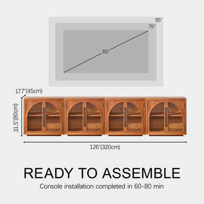 Alvar Arched 126″ Oak Media Console(Set of 4)