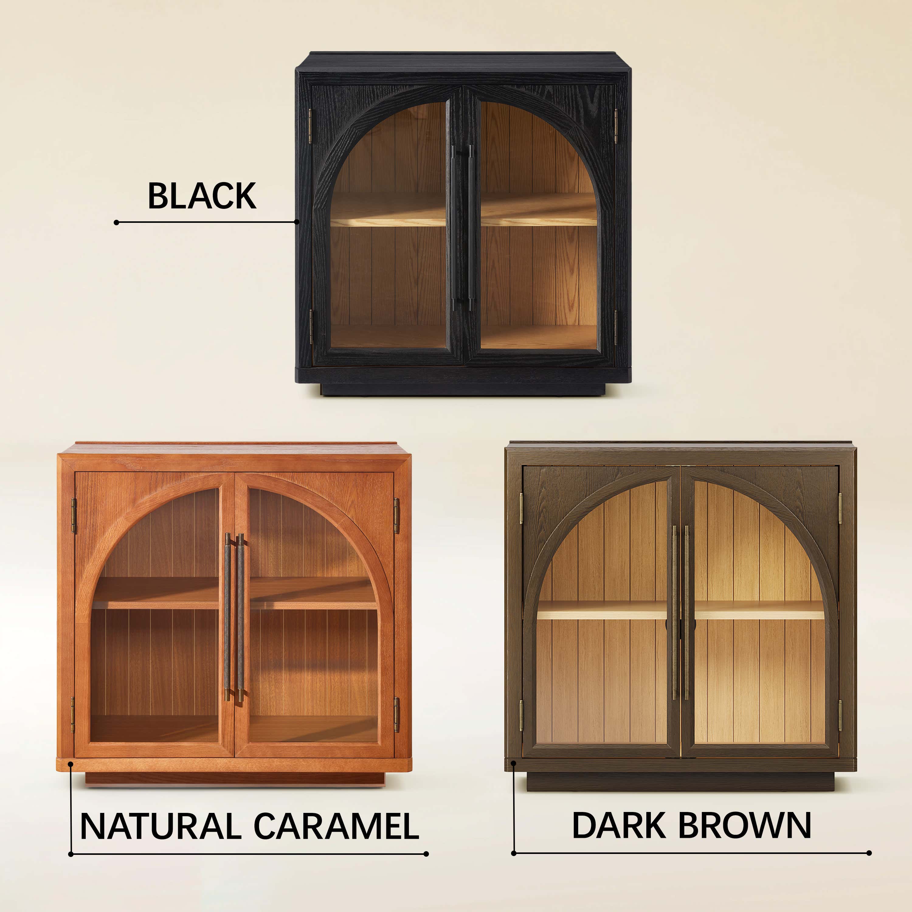 Alvar Arched 32″  Oak Storage Cabinet