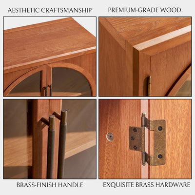 Alvar Arched 30" Oak Storage Cabinet