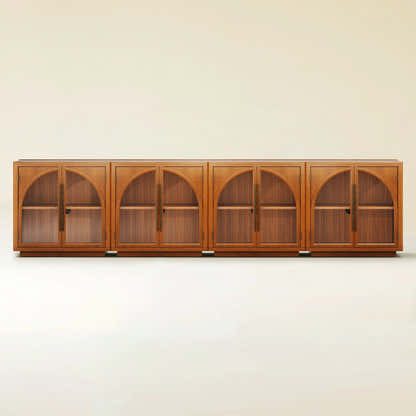 Alvar Arched 126″ Oak Media Console(Set of 4)