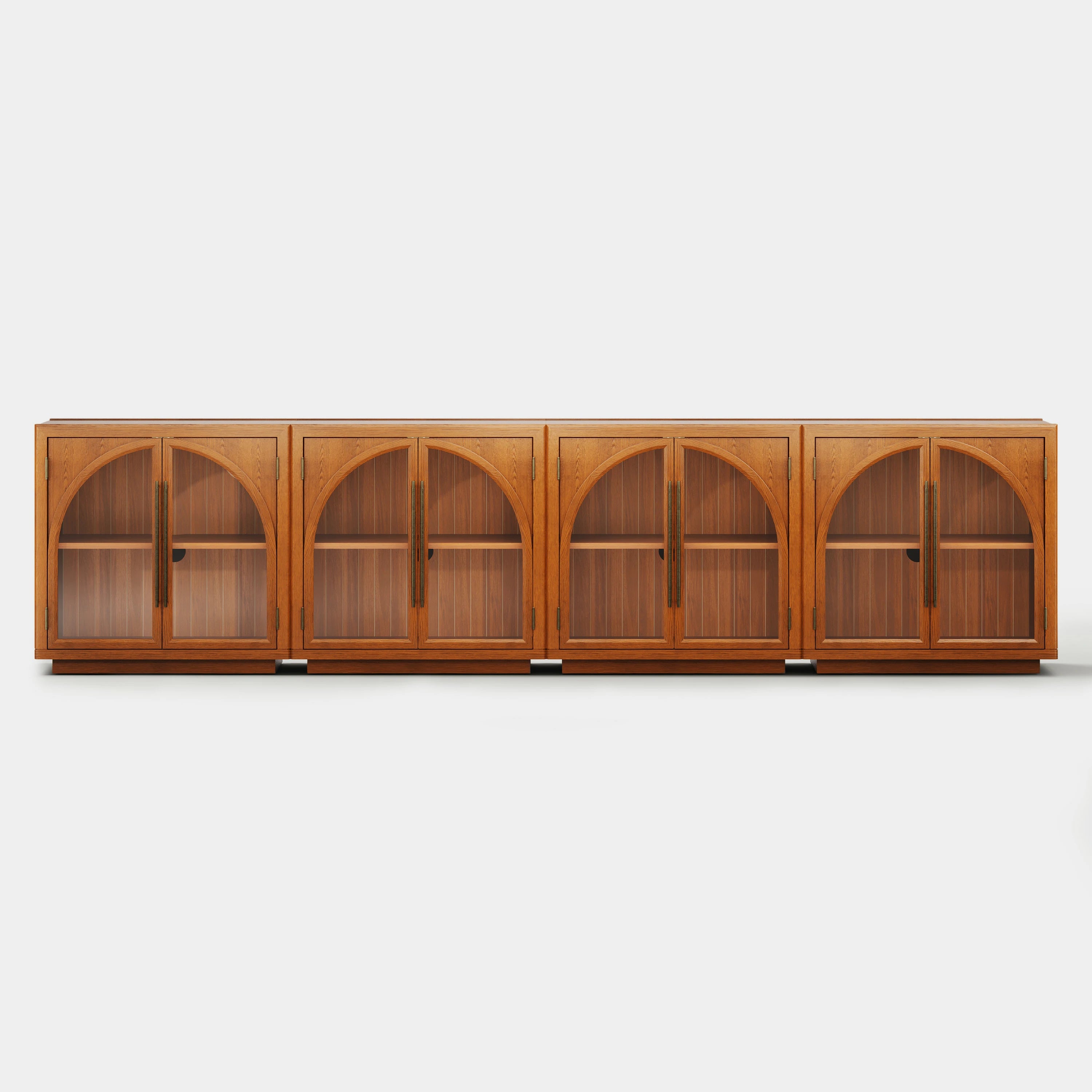 Alvar Arched 126″ Oak Media Console(Set of 4)