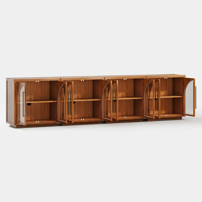 Alvar Arched 126″ Oak Media Console(Set of 4)