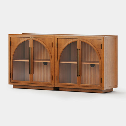 Alvar Arched 63″ Oak Media Console(Set of 2)