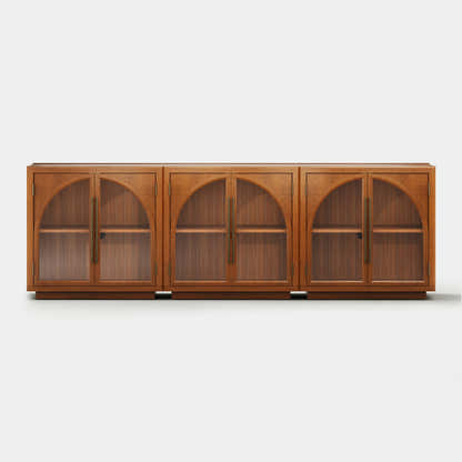Alvar Arched 95″ Oak Media Console(Set of 3)