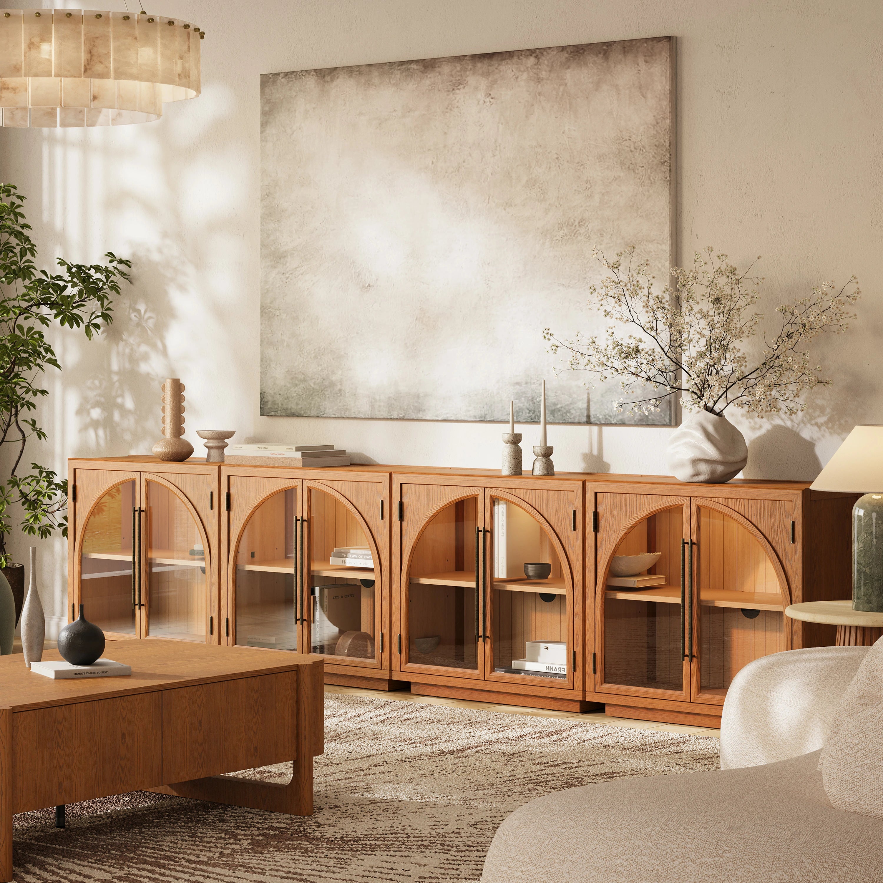 Alvar Arched 32″  Oak Storage Cabinet