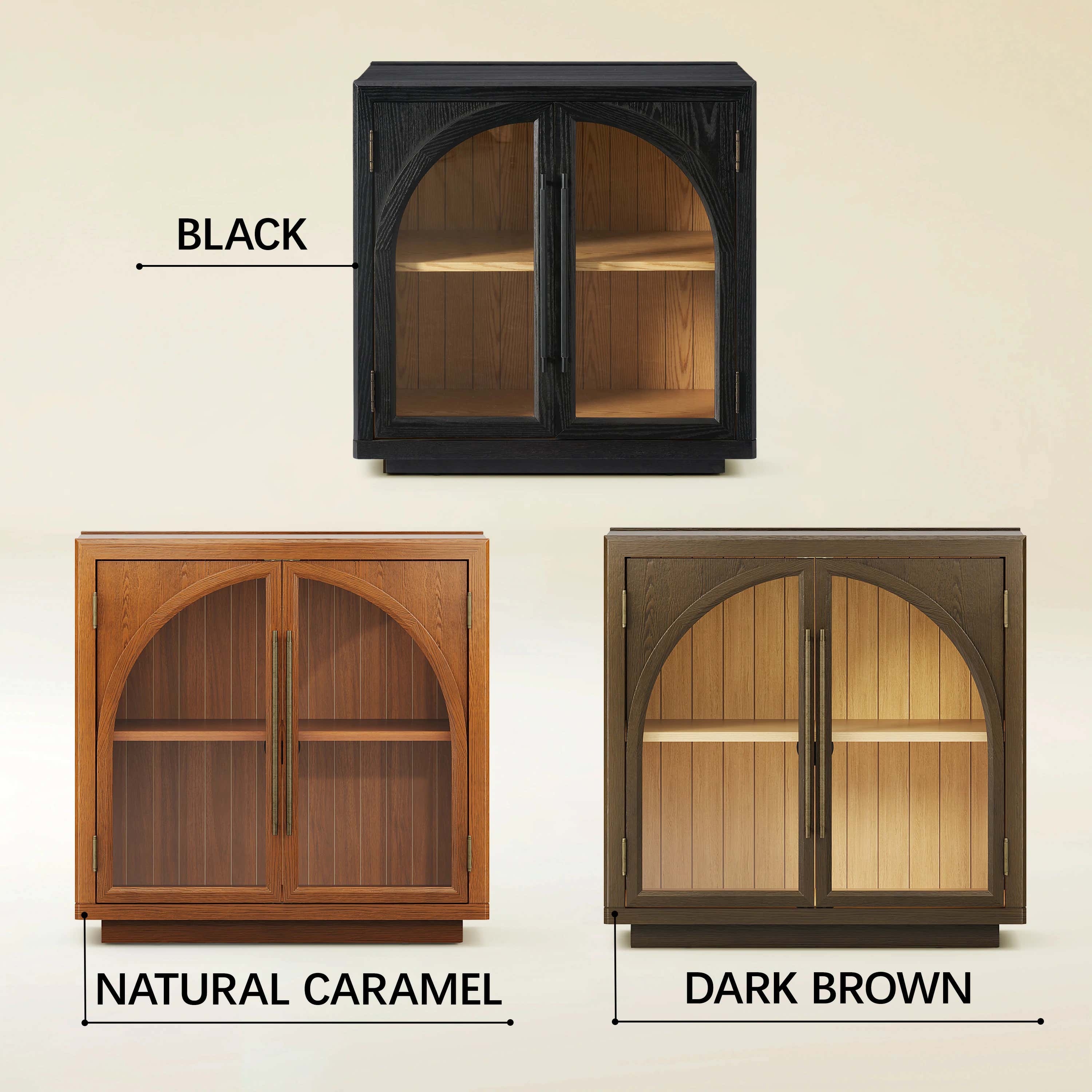 Alvar Arched 32″  Oak Storage Cabinet