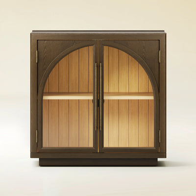 Alvar Arched 30" Oak Storage Cabinet