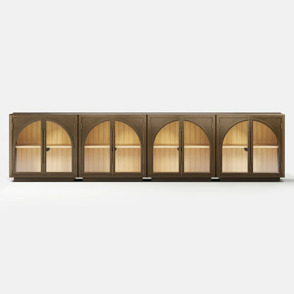 Alvar Arched 126″ Oak Media Console(Set of 4)