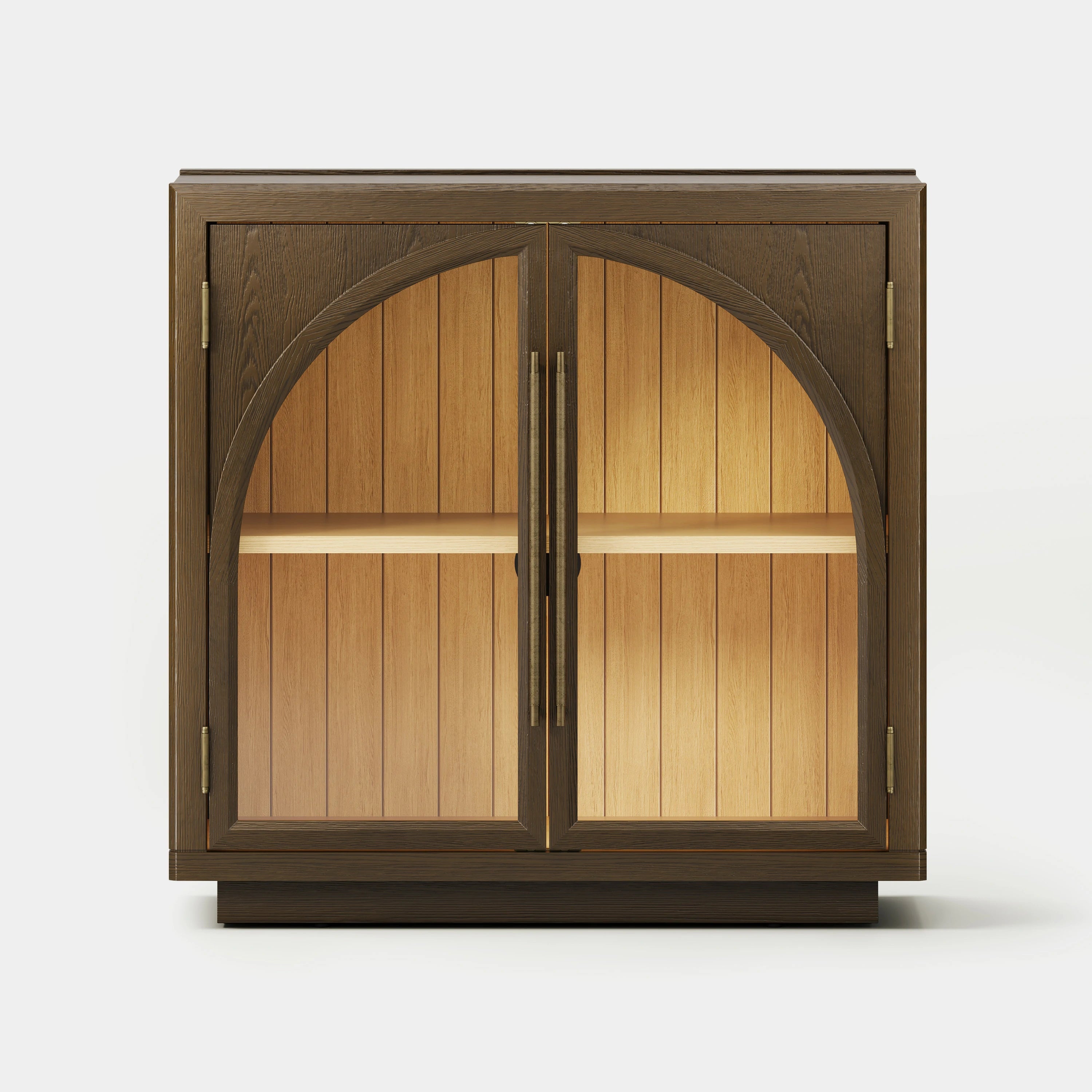 Alvar Arched 63″ Oak Media Console(Set of 2)