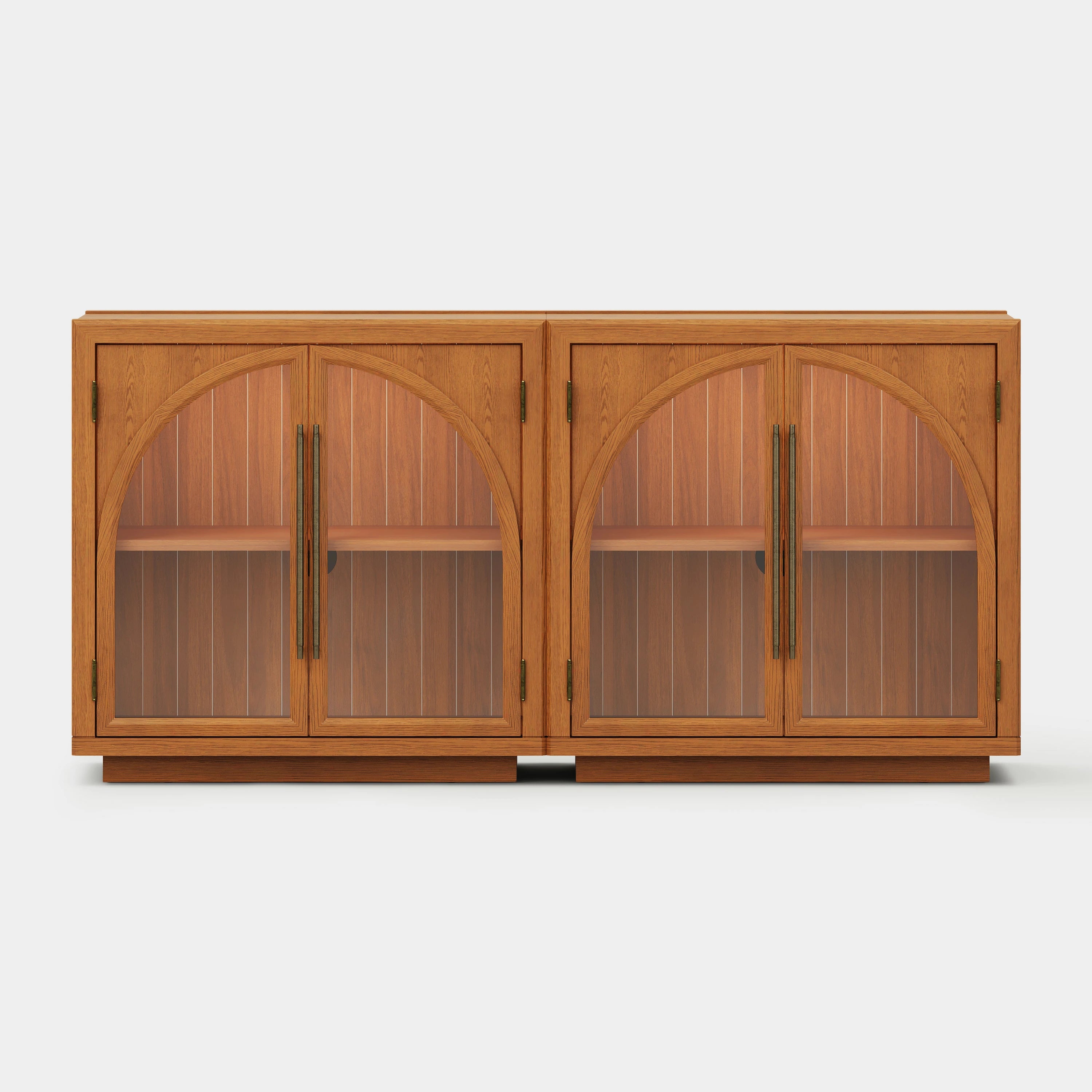 Alvar Arched 63″ Oak Media Console(Set of 2)