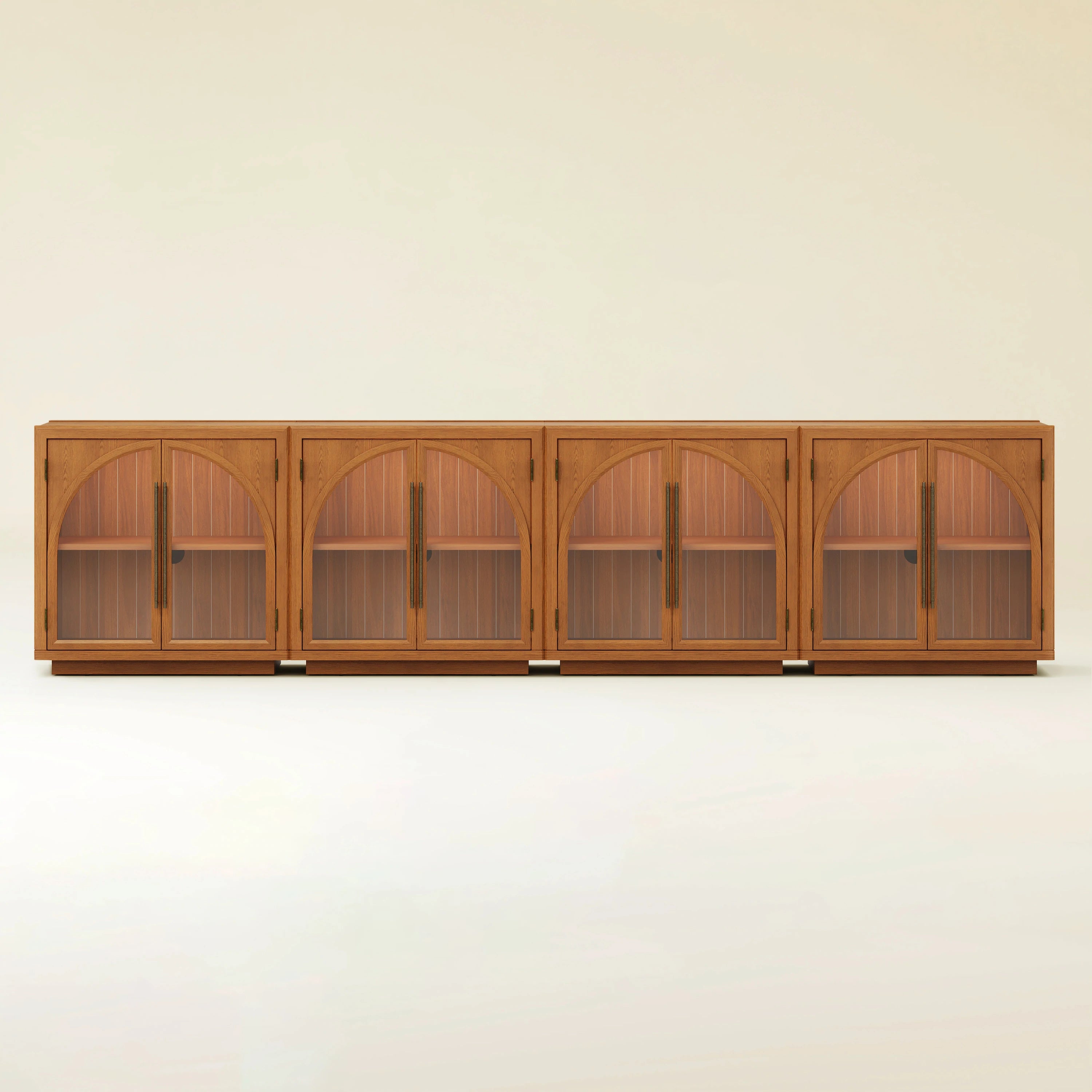 Alvar Arched 126″ Oak Media Console(Set of 4)