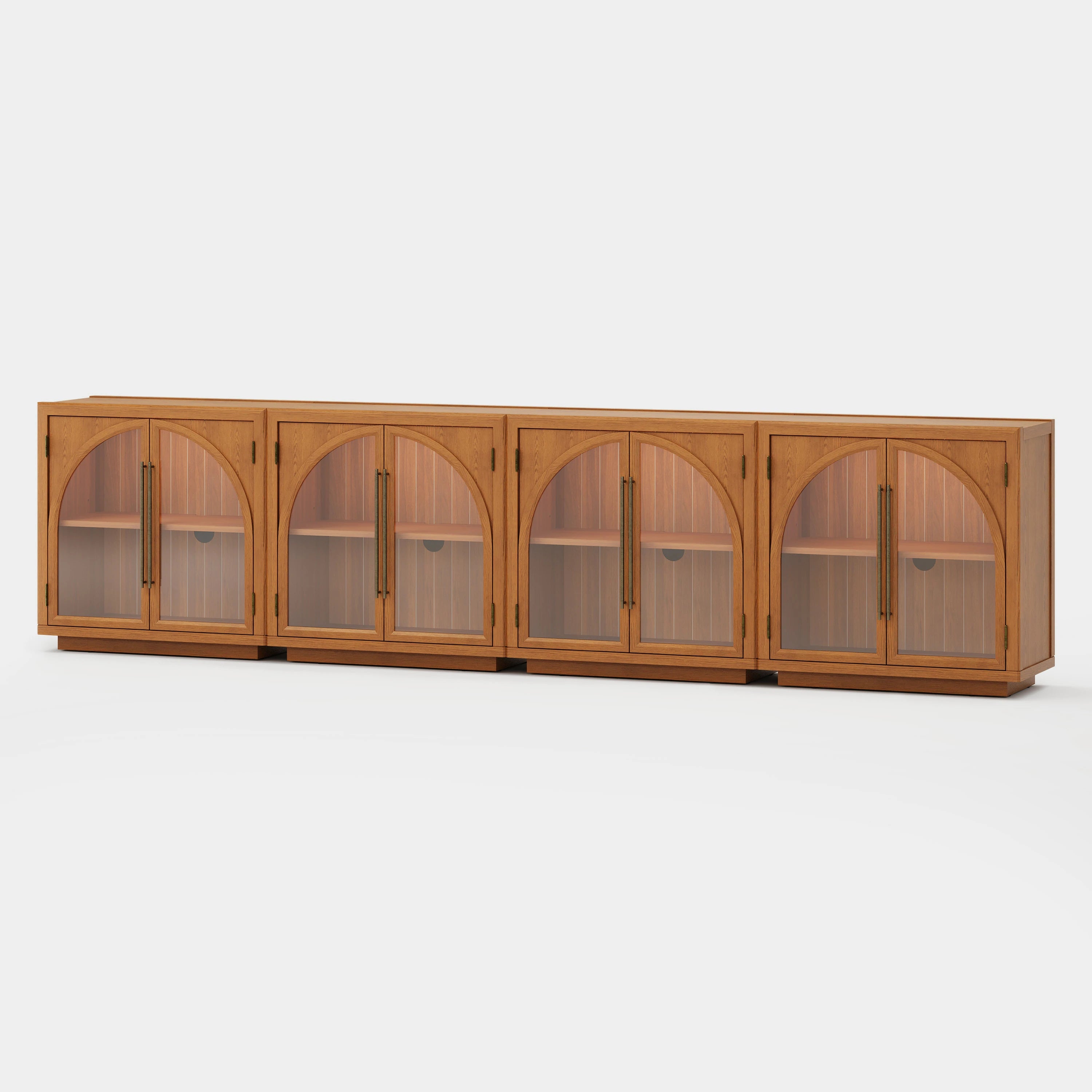 Alvar Arched 126″ Oak Media Console(Set of 4)