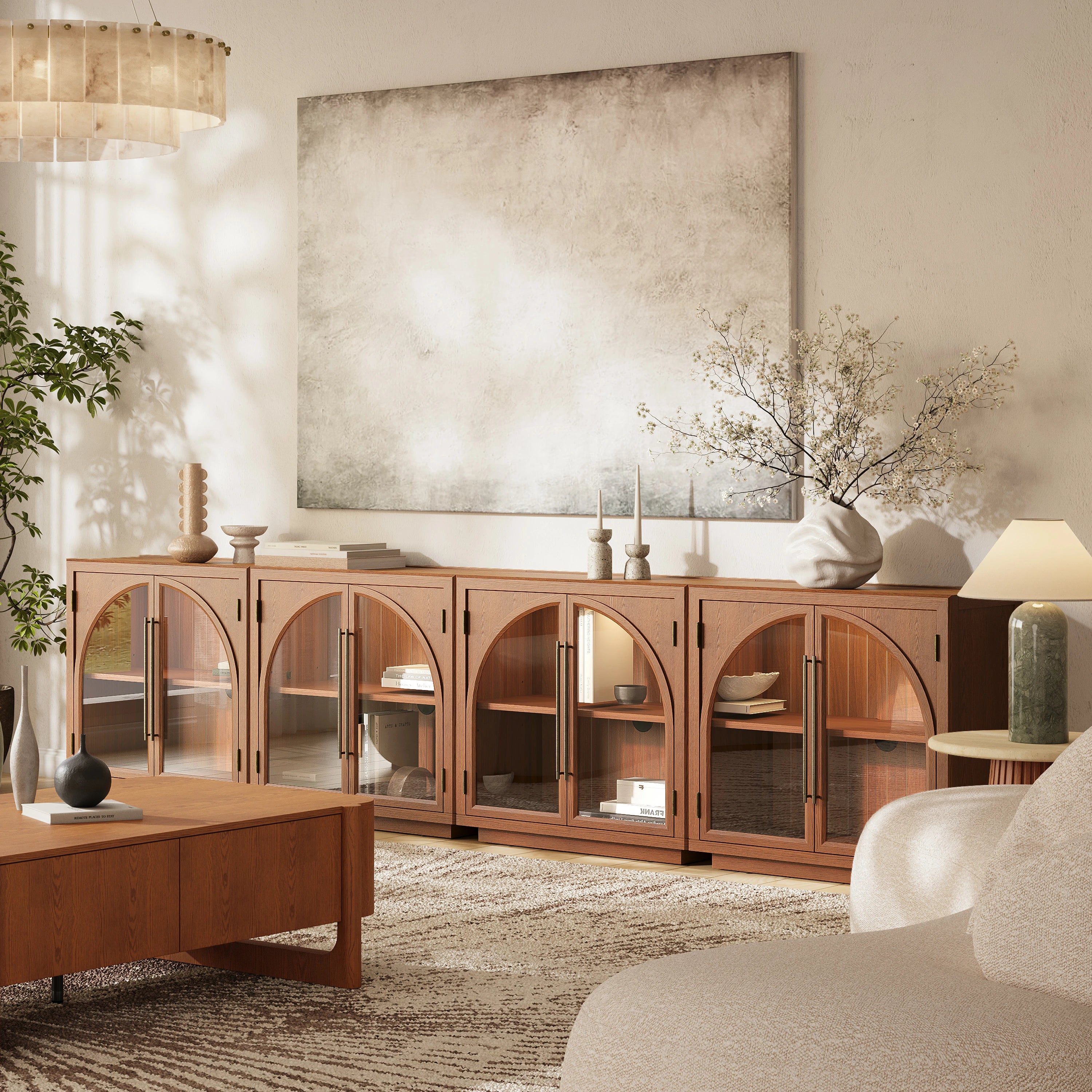 Alvar Arched 32″  Oak Storage Cabinet