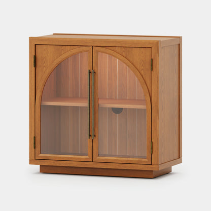 Alvar Arched 95″ Oak Media Console(Set of 3)