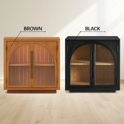 Alvar Arched 95″ Oak Media Console(Set of 3)