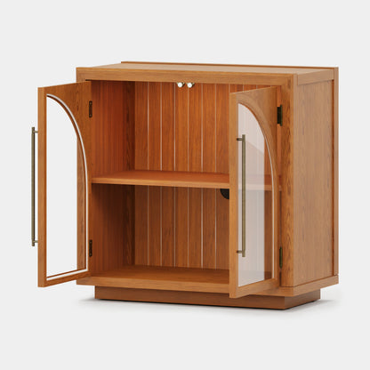 Alvar Arched 32″  Oak Storage Cabinet