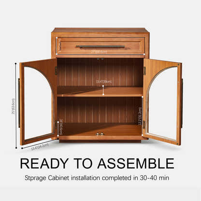 Alvar Arched 91" Oak Sideboard with Drawers(Set of 3)