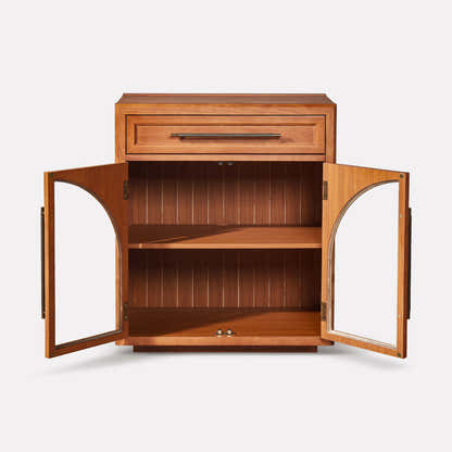 Alvar Arched 32" Oak Storage Cabinet with Drawers