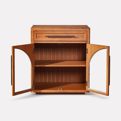 Alvar Arched 30" Oak Storage Cabinet with Drawers