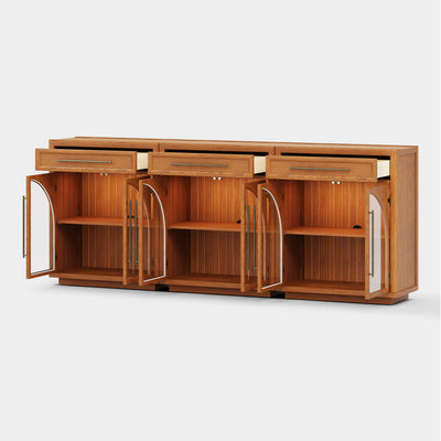 Alvar Arched 91" Oak Sideboard with Drawers(Set of 3)